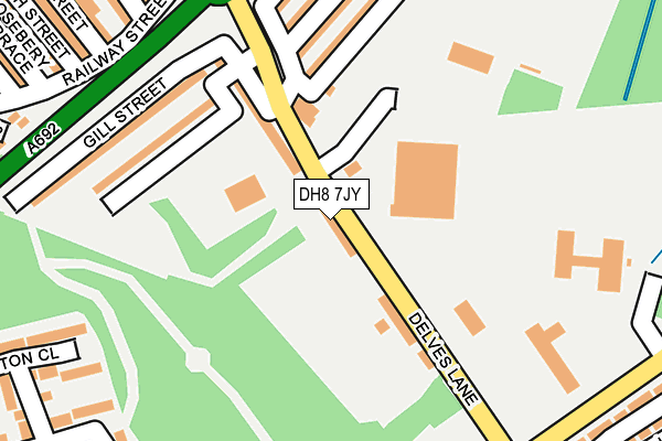 DH8 7JY map - OS OpenMap – Local (Ordnance Survey)