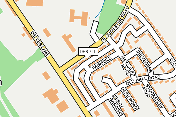 DH8 7LL map - OS OpenMap – Local (Ordnance Survey)