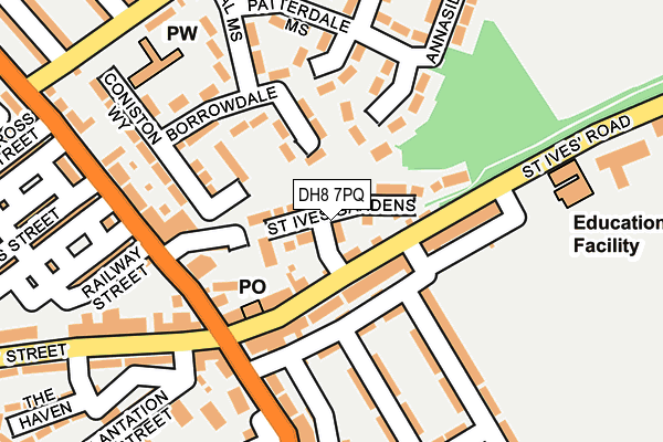 DH8 7PQ map - OS OpenMap – Local (Ordnance Survey)