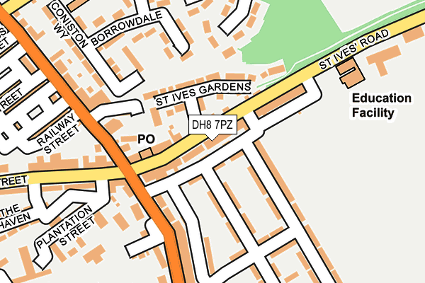 DH8 7PZ map - OS OpenMap – Local (Ordnance Survey)
