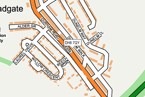 DH8 7QY map - OS OpenMap – Local (Ordnance Survey)