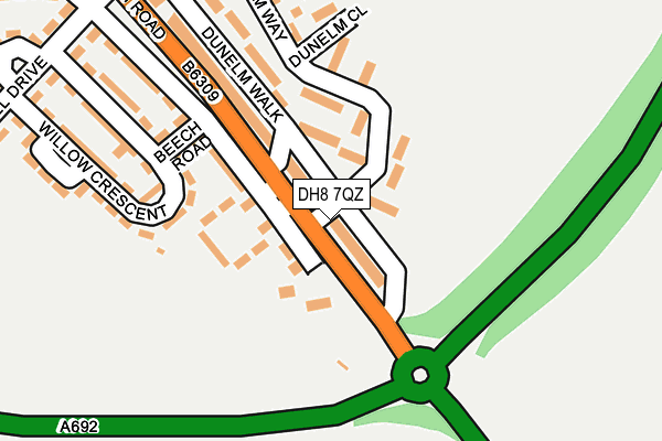 DH8 7QZ map - OS OpenMap – Local (Ordnance Survey)