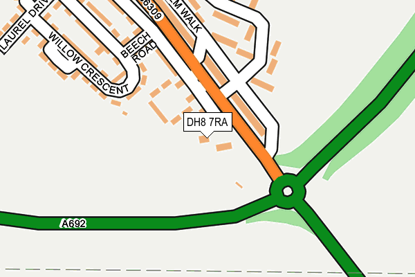DH8 7RA map - OS OpenMap – Local (Ordnance Survey)