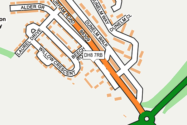 DH8 7RB map - OS OpenMap – Local (Ordnance Survey)