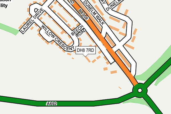 DH8 7RD map - OS OpenMap – Local (Ordnance Survey)