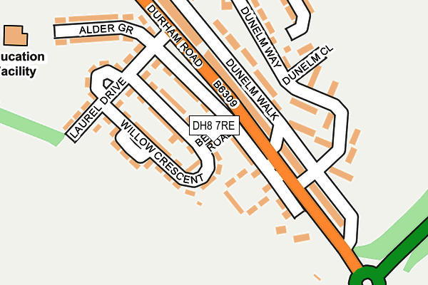 DH8 7RE map - OS OpenMap – Local (Ordnance Survey)