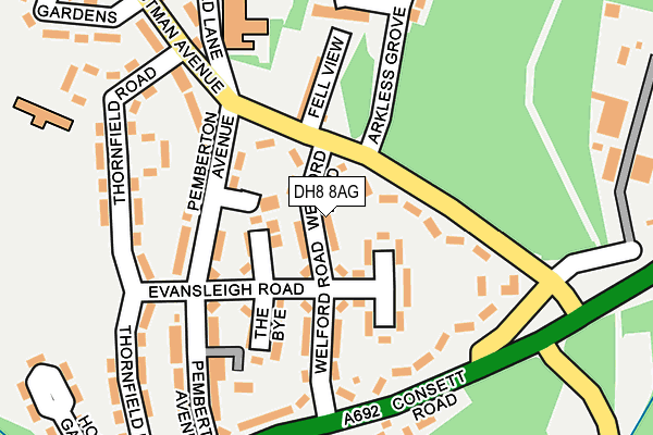 DH8 8AG map - OS OpenMap – Local (Ordnance Survey)