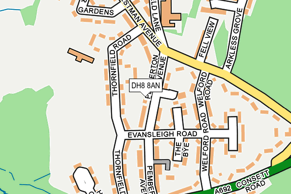 DH8 8AN map - OS OpenMap – Local (Ordnance Survey)