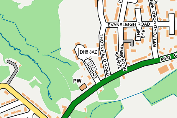 DH8 8AZ map - OS OpenMap – Local (Ordnance Survey)