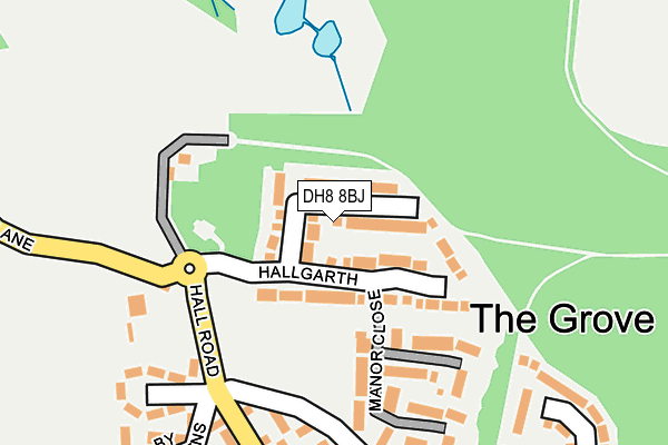 DH8 8BJ map - OS OpenMap – Local (Ordnance Survey)