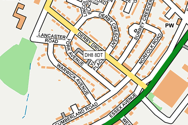 DH8 8DT map - OS OpenMap – Local (Ordnance Survey)