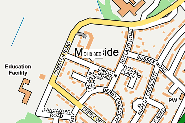 DH8 8EB map - OS OpenMap – Local (Ordnance Survey)
