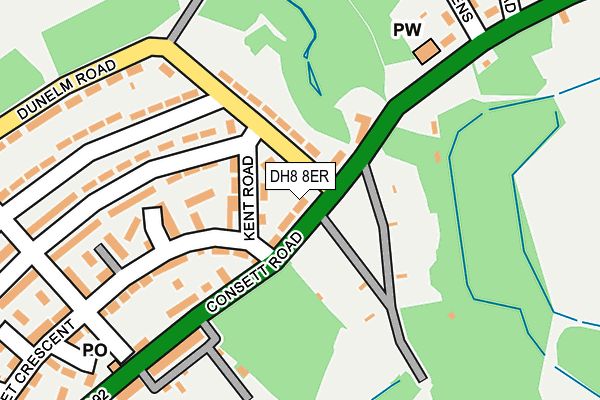 DH8 8ER map - OS OpenMap – Local (Ordnance Survey)