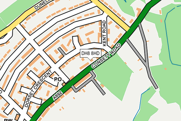 DH8 8HD map - OS OpenMap – Local (Ordnance Survey)