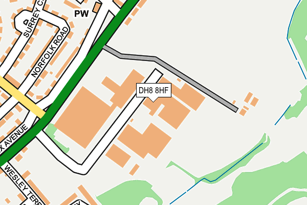 DH8 8HF map - OS OpenMap – Local (Ordnance Survey)