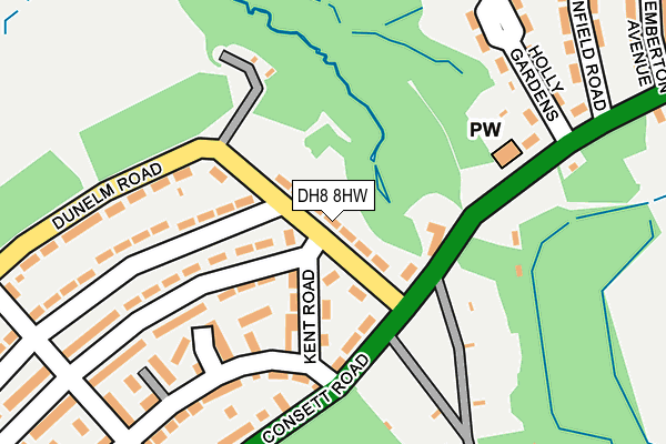DH8 8HW map - OS OpenMap – Local (Ordnance Survey)