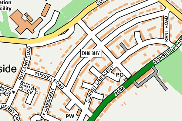 DH8 8HY map - OS OpenMap – Local (Ordnance Survey)