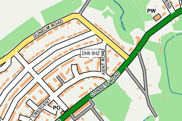 DH8 8HZ map - OS OpenMap – Local (Ordnance Survey)