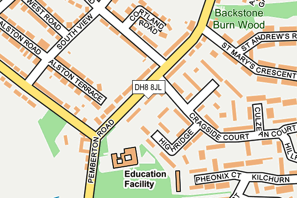 DH8 8JL map - OS OpenMap – Local (Ordnance Survey)