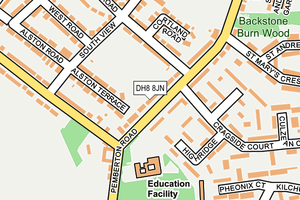 DH8 8JN map - OS OpenMap – Local (Ordnance Survey)