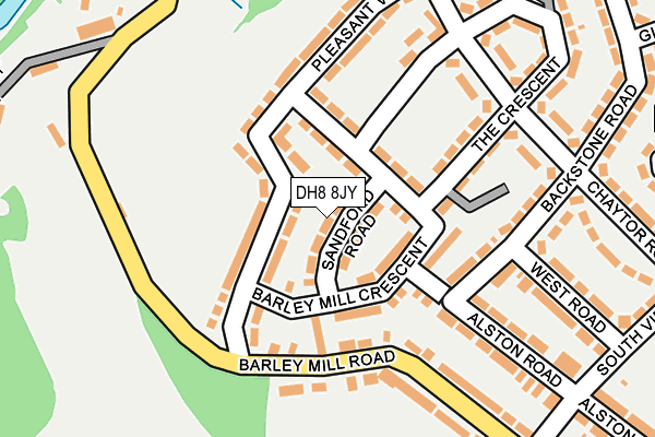 DH8 8JY map - OS OpenMap – Local (Ordnance Survey)