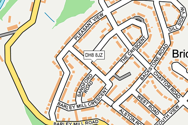 DH8 8JZ map - OS OpenMap – Local (Ordnance Survey)