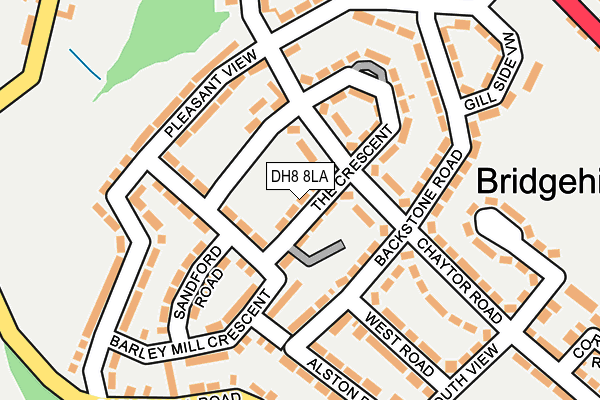 DH8 8LA map - OS OpenMap – Local (Ordnance Survey)