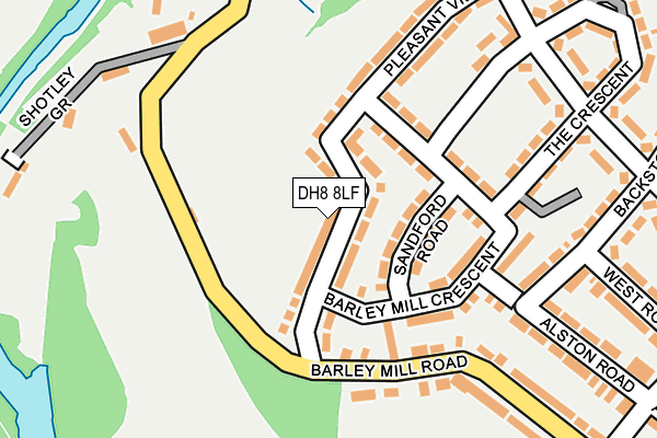 DH8 8LF map - OS OpenMap – Local (Ordnance Survey)