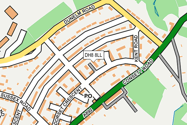 DH8 8LL map - OS OpenMap – Local (Ordnance Survey)