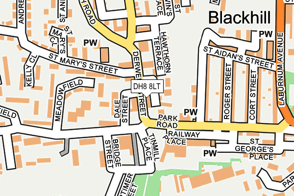 DH8 8LT map - OS OpenMap – Local (Ordnance Survey)