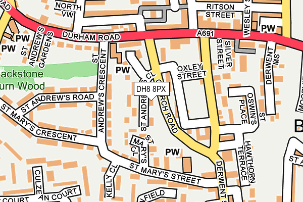 DH8 8PX map - OS OpenMap – Local (Ordnance Survey)