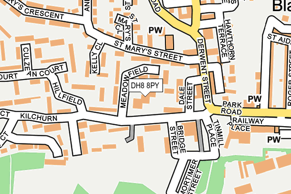 DH8 8PY map - OS OpenMap – Local (Ordnance Survey)