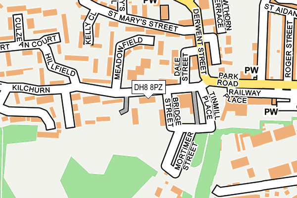 DH8 8PZ map - OS OpenMap – Local (Ordnance Survey)