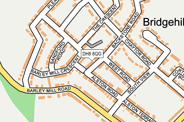 DH8 8QG map - OS OpenMap – Local (Ordnance Survey)