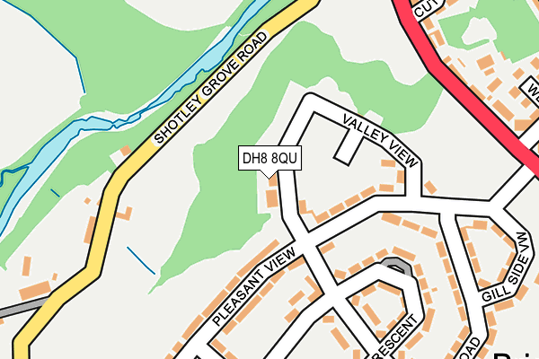 DH8 8QU map - OS OpenMap – Local (Ordnance Survey)