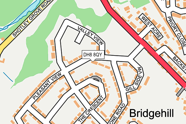 DH8 8QY map - OS OpenMap – Local (Ordnance Survey)