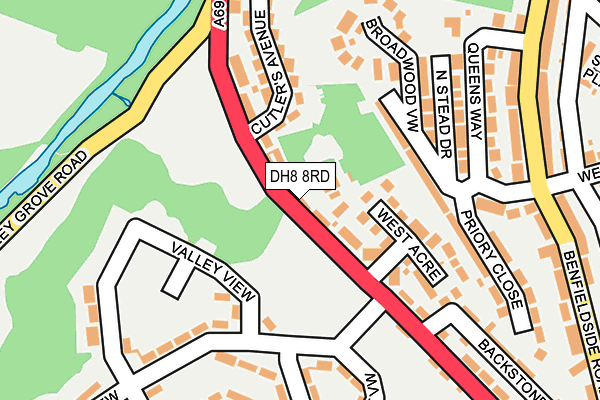 DH8 8RD map - OS OpenMap – Local (Ordnance Survey)