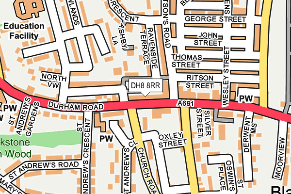 DH8 8RR map - OS OpenMap – Local (Ordnance Survey)