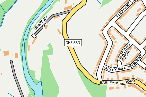 DH8 8SD map - OS OpenMap – Local (Ordnance Survey)