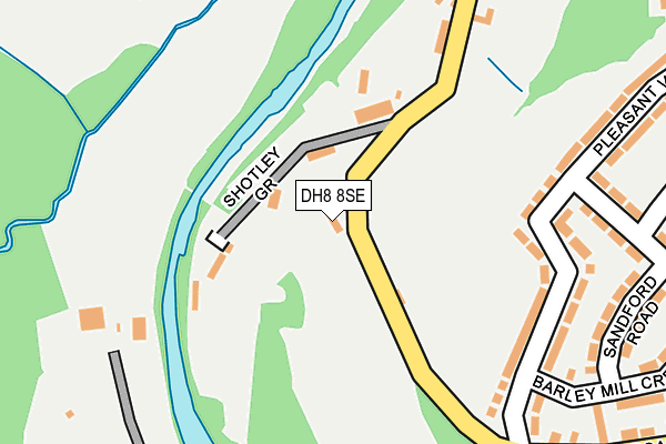 DH8 8SE map - OS OpenMap – Local (Ordnance Survey)