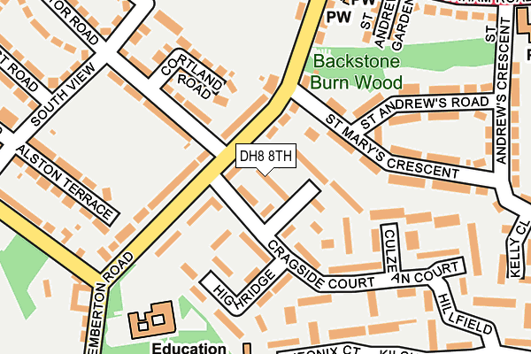 DH8 8TH map - OS OpenMap – Local (Ordnance Survey)