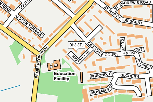 DH8 8TJ map - OS OpenMap – Local (Ordnance Survey)