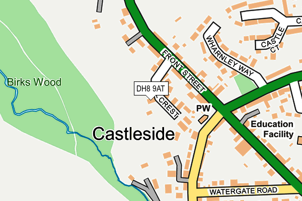 DH8 9AT map - OS OpenMap – Local (Ordnance Survey)