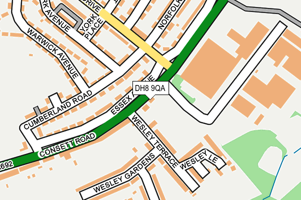 DH8 9QA map - OS OpenMap – Local (Ordnance Survey)