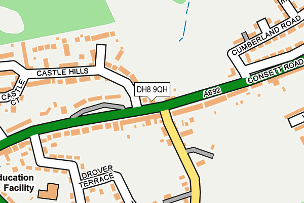 DH8 9QH map - OS OpenMap – Local (Ordnance Survey)