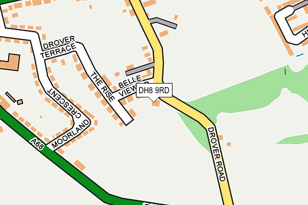 DH8 9RD map - OS OpenMap – Local (Ordnance Survey)