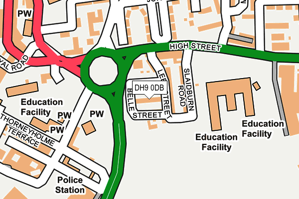 DH9 0DB map - OS OpenMap – Local (Ordnance Survey)