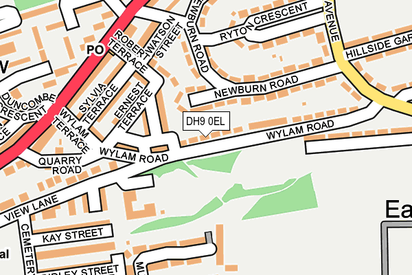 DH9 0EL map - OS OpenMap – Local (Ordnance Survey)