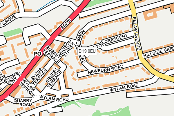 DH9 0EU map - OS OpenMap – Local (Ordnance Survey)