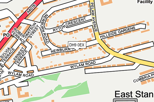 DH9 0EX map - OS OpenMap – Local (Ordnance Survey)